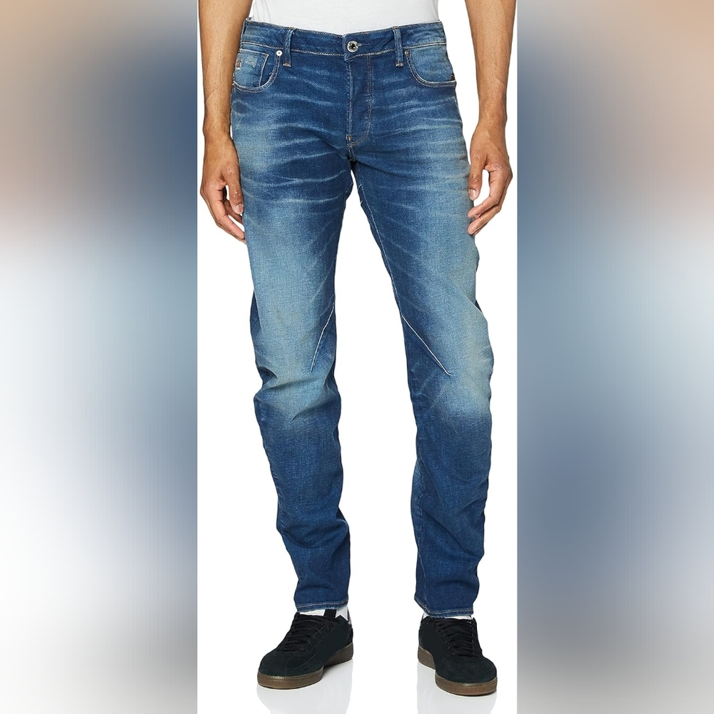 G-Star RAW Arc 3D Slim Fit Jeans 34x36 Medium Wash Bowed Leg Streetwear Denim